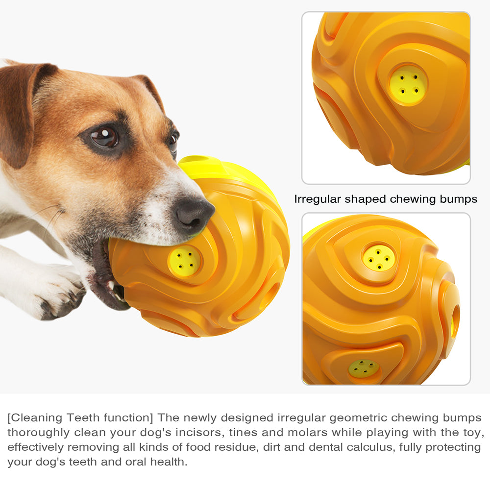 YSQ-03 TPR Pet Squeaky Toy for Puppy Dog Chew Toy with Sound Teething Teeth Cleaning Ball Tool for Dog Teeth Grinding (with FDA, BPA-Free) - Yellow / Orange YSQ-03 TPR Pet Squeaky Toy for Puppy Dog Chew Toy with Sound Teething Teeth Cleaning Ball Tool for Dog Teeth Grinding (with FDA, BPA-Free) - Yellow / Orange